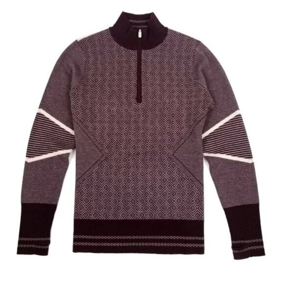 Smartwool Women's Purple Dacono Merino Wool 1/2 Zip Sweater -Size M Medium - Picture 1 of 6